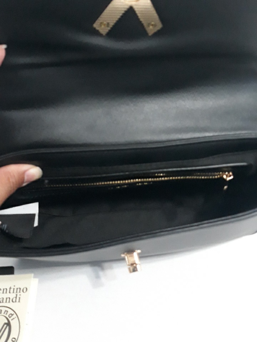 Valentino Orlandi Black Shoulder Bag & Wallet With Gold Stud Accents  *NWT* - Picture 9 of 10